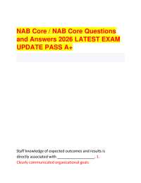 NAB Core / NAB Core Questions and Answers 2026 LATEST EXAM UPDATE PASS A+