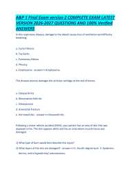 A&P 1 Final Exam version 2 COMPLETE EXAM LATEST VERSION 2026-2027 QUESTIONS AND 100% Verif
