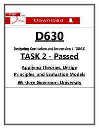 D630 Task 2 Passed (2026) | WGU Designing Curriculum & Instruction OIM2 PDF