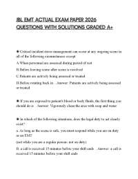 JBL EMT ACTUAL EXAM PAPER 2026 QUESTIONS WITH SOLUTIONS GRADED A+