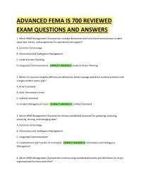 Advanced FEMA IS 700 Reviewed Exam Questions and Correct Answers 2025/2026