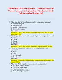 OSFMFEI02 Fire Extinguisher 1 100 Questions with Correct Answers & Explanations