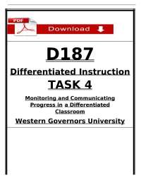 WGU D187 Task 4 Passed (2026) | Monitoring & Communicating Progress