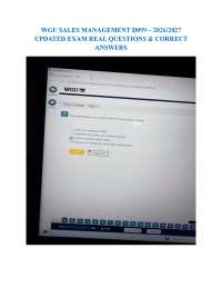 WGU D099 Sales Management Exam 2026–2027 – Real Questions & Verified Answers