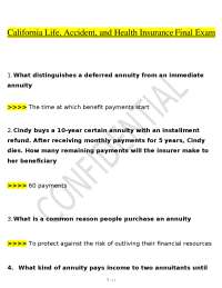 California Life, Accident & Health Insurance Final Exam Q&A (Verified) 2026