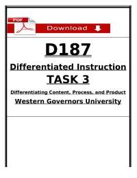 WGU D187 Task 3 Passed (2026) | Differentiated Instruction Content, Process & Product