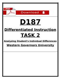 WGU D187 Task 2 Passed (2026) | Analyzing Students’ Individual Differences