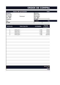 Machote de Formato de Orden de compra