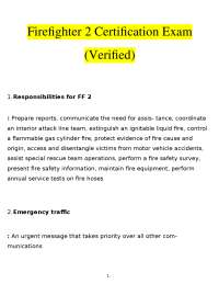 Firefighter 2 Certification Exam Questions and Answers (Verified) PDF