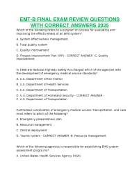 EMT-B Final Exam Review Questions & Answers 2026 | 100% Pass Guaranteed | A+ Assured