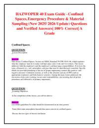 HAZWOPER 40 Exam Guide - Confined Spaces, Emergency Procedure & Material Sampling (2025/26
