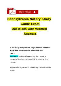 PA Notary Exam 4 Prep | Public & Administrative Law Questions & Verified Answers