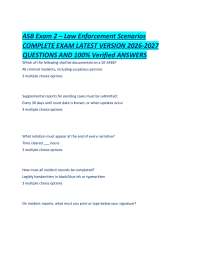 ASB Exam 2 – Law Enforcement Scenarios COMPLETE EXAM LATEST VERSION 2026-2027 QUESTIONS AN