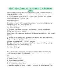 EMT Exam Questions & Correct Answers 2026 | 100% Pass Guaranteed | A+ Assured