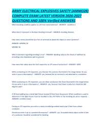 ARMY ELECTRICAL EXPLOSIVES SAFETY (AMMO28) COMPLETE EXAM LATEST VERSION 2026-2027 QUESTION