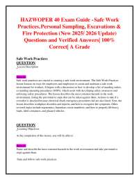 HAZWOPER 40 Exam Guide - Safe Work Practices, Personal Sampling, Excavations & Fire Protec