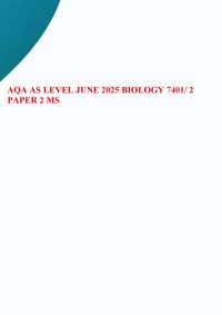 AQA AS LEVEL JUNE 2025 BIOLOGY 7401/ 2 PAPER 2 MARK SCHEME