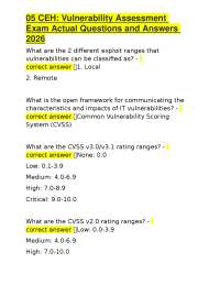 05 CEH: Vulnerability Assessment Exam Actual Questions and Answers 2026