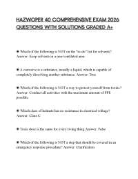 HAZWOPER 40 COMPREHENSIVE EXAM 2026 QUESTIONS WITH SOLUTIONS GRADED A+