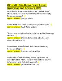CIS - VR - San Diego Exam Actual Questions and Answers 2026