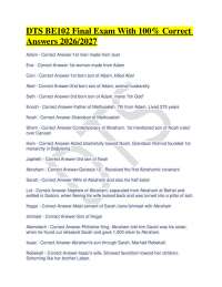 DTS BE102 Final Exam With 100% Correct Answers 2026/2027