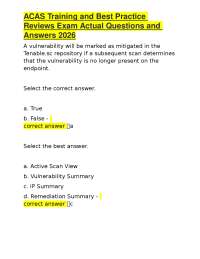 ACAS Training and Best Practice Reviews Exam Actual Questions and Answers 2026