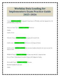 Workday Data Loading for Implementers Exam Practice Guide 2025-2026