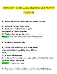 Fire Fighter 1 Study Guide Questions and Answers (Verified) PDF