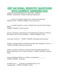 EMT National Registry Questions & Answers 2026 | 100% Pass Guaranteed | A+ Assured