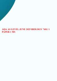 AQA AS LEVEL JUNE 2025 BIOLOGY 7401/ 1 PAPER 1 MARK SCHEME