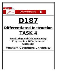WGU D187 Task 4 Passed (2026) | Monitoring & Communicating Progress
