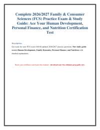2026/2027 FCS Exam Prep: Human Development, Finance & Nutrition Study Guide