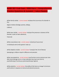 NURS 307 Final Exam 2026 Exam | Comprehensive Practice Questions & Answers | Latest Revie