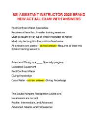 SSI ASSISTANT INSTRUCTOR 2025 BRAND NEW ACTUAL EXAM WITH ANSWERS