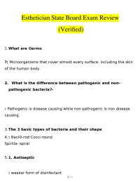 Esthetician State Board Exam Review (Verified) | Questions & Answers PDF
