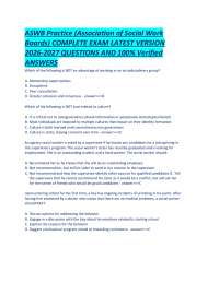 ASWB Practice (Association of Social Work Boards) COMPLETE EXAM LATEST VERSION 2026-2027 Q
