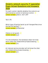 Gmetrix network security IT specialist Exam Actual Questions and Answers 2026