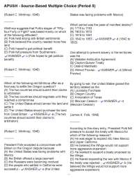 APUSH - Source-Based Multiple Choice (Period 5)