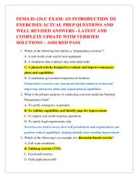 FEMA IS-120.C EXAM: AN INTRODUCTION TO EXERCISES ACTUAL PREP QUESTIONS AND WELL REVISED