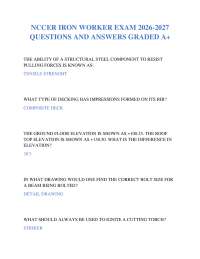 NCCER IRON WORKER EXAM 2026-2027 QUESTIONS AND ANSWERS GRADED A+