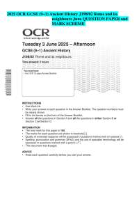 2025 OCR GCSE (9–1) Ancient History J198/02 Rome and its neighbours June QUESTION PAPER an