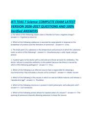 ATI TEAS 7 Science COMPLETE EXAM LATEST VERSION 2026-2027 QUESTIONS AND Verified ANSWERS.p