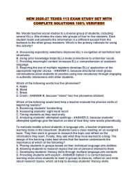 NEW 2026-27 TEXES 113 EXAM STUDY SET WITH COMPLETE SOLUTIONS 100% VERIFIED!!