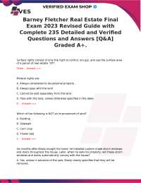 Barney Fletcher Real Estate Post License Study Guide Q&A Part 1