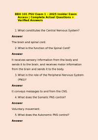 BBH 101 PSU Exam 1 – 2025 Insider Exam Access | Complete Actual Questions Answers