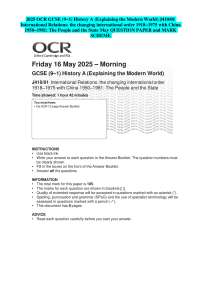 2025 OCR GCSE (9–1) History A (Explaining the Modern World) J410/01 International Relation