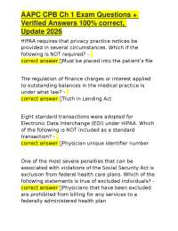 AAPC CPB Ch 1 Exam Questions + Verified Answers 100% correct, Update 2026