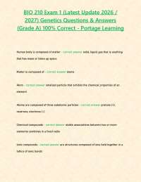 BIO 210 Exam 1 (Latest Update 2026 / 2027) Genetics Questions & Answers {Grade A} 100% Cor