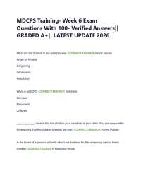 MDCPS Training- Week 6 Exam Questions With 100- Verified Answers|| GRADED A+|| LATEST UP