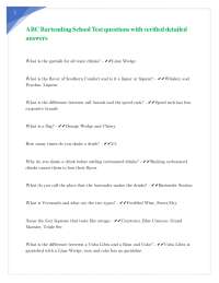 ABC Bartending School Test questions with verified detailed answers